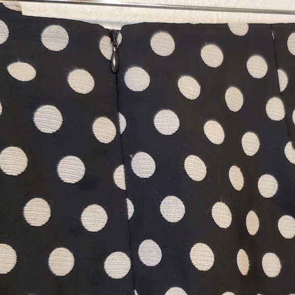 Talbots RSVP black ankle pants-textured ivory dots - Picture 6 of 7